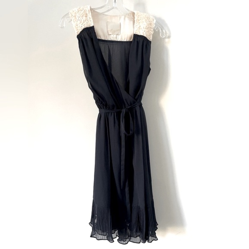 McGinn Priscilla Navy Wrap Dress 3D Flower Rosette
